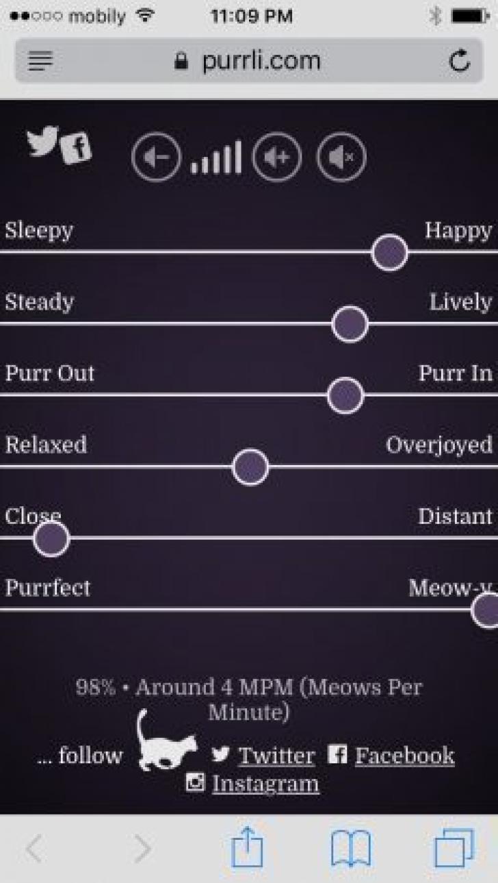 Появился сайт, где просто бесконечно мурчит котик. И главное — можно настроить мурчание под себя