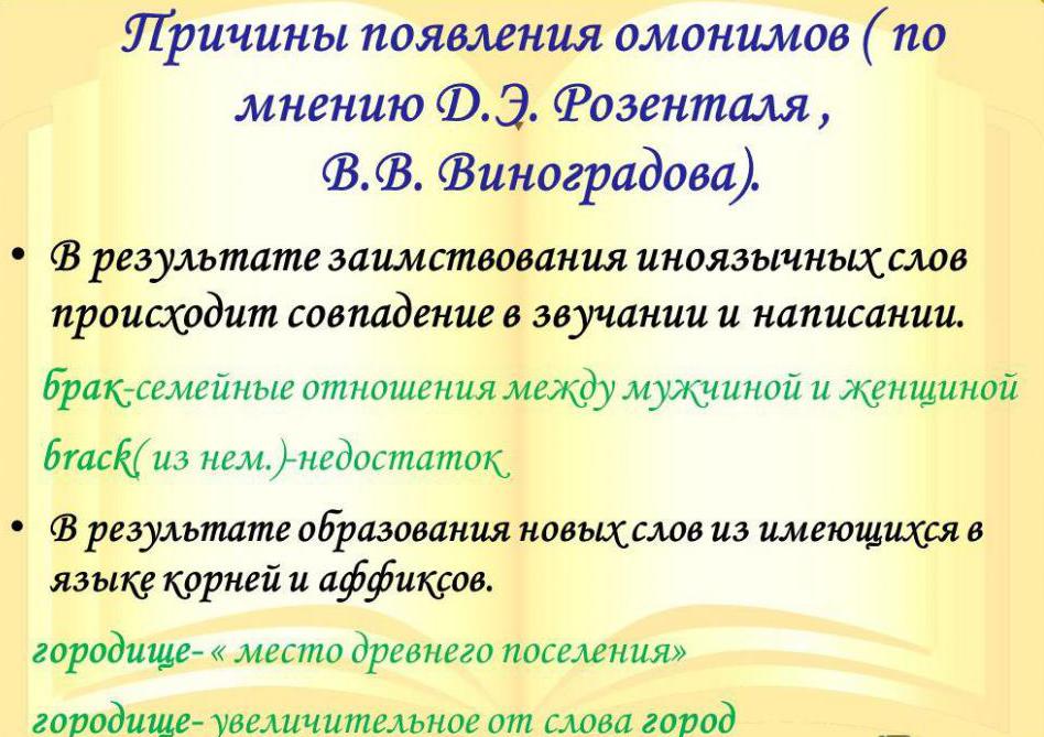 Омофоны: примеры слов. Что такое омофоны в русском языке