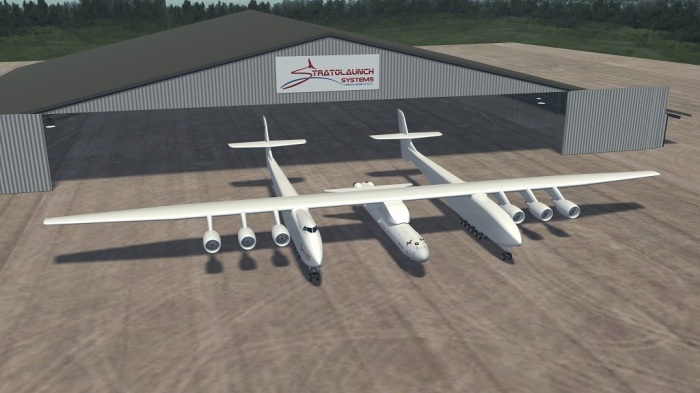 Самый большой в мире самолет-ракетоносец Stratolaunch с размахом крыльев больше футбольного поля