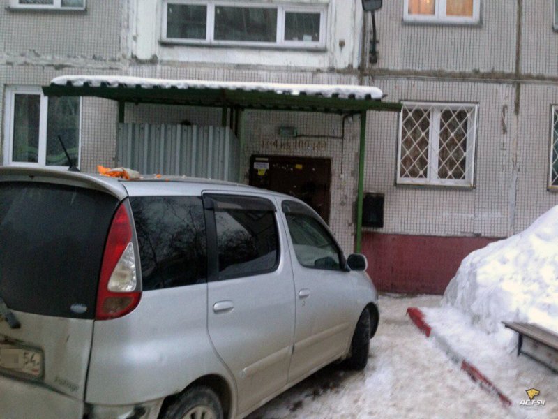 В Новосибирске на припаркованный автомобиль сбросили тыкву