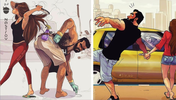 20 комиксов израильского художника, которые показывают, какой весёлой может быть семейная жизнь
