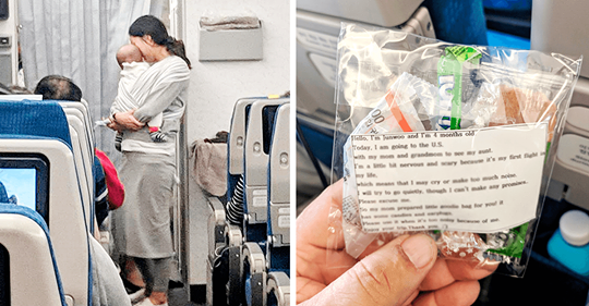 Мама раздала пассажирам 200 пакетиков с конфетами от имени её 4 месячного сына — и вот зачем