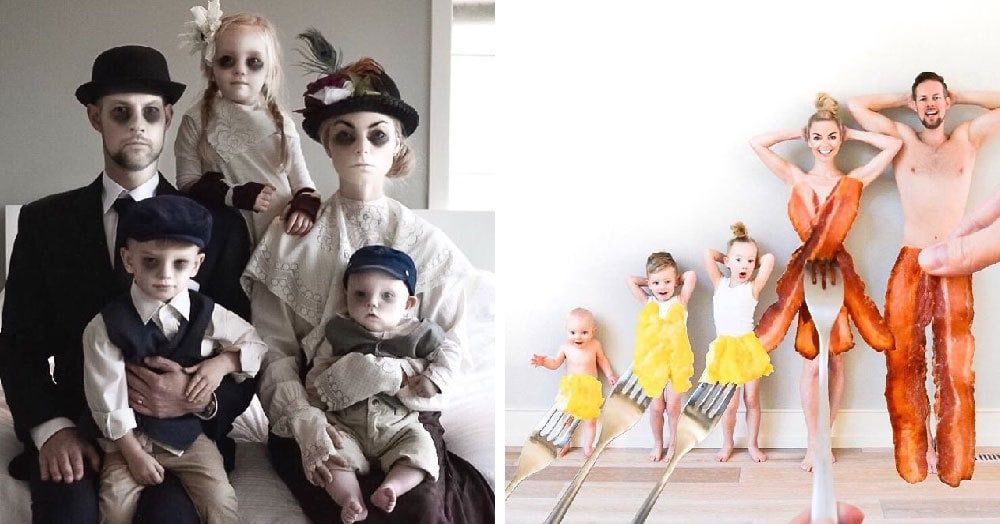 Мама троих детей решила, что обычные семейные фото — это скучно, и подошла к процессу максимально креативно