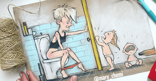 Когда у тебя 2 е детей: 10 иллюстраций, которые покажут «весёлые» мамины будни