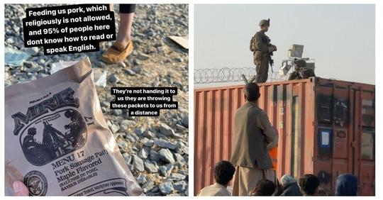 Американские военные раздали сухпайки со свининой афганским беженцам в аэропорту Кабула 
