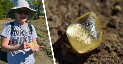 Американская пенсионерка нашла редкий бриллиант за час копания в грязи