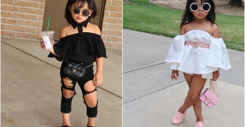 Пользователи соцсетей критикуют родителей маленькой девочки за то, что они одевают ее как взрослую